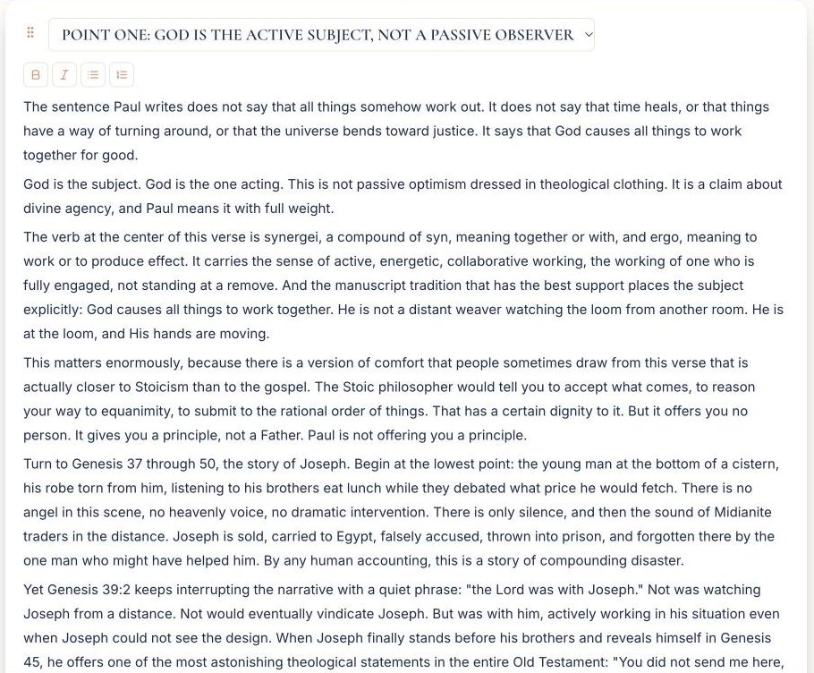 pastorsra.com · sermon builder · a main point