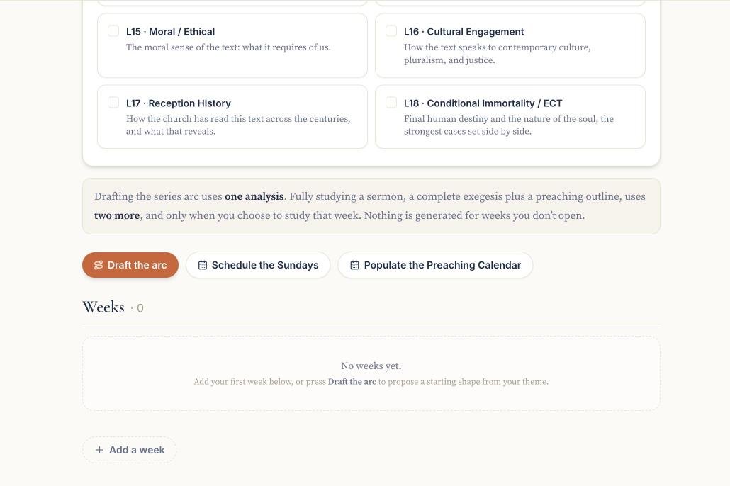 Plan a preaching series, second screen