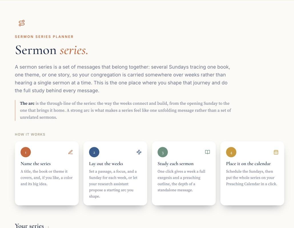 Plan a preaching series screen
