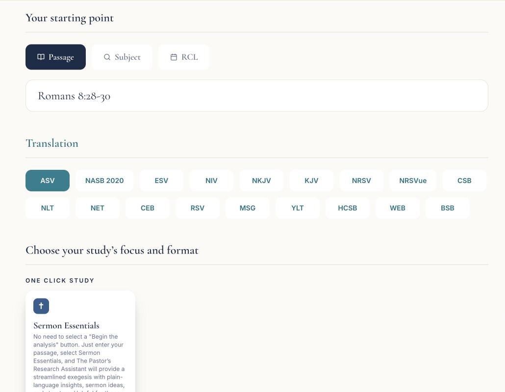 Open the text in the Study screen